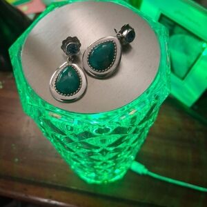 Elegant Silver and Teal Drop Earrings